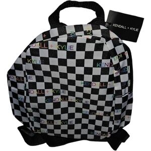NWT Kendall & Kylie Checkered Rainbow Monogram Mini Backpack